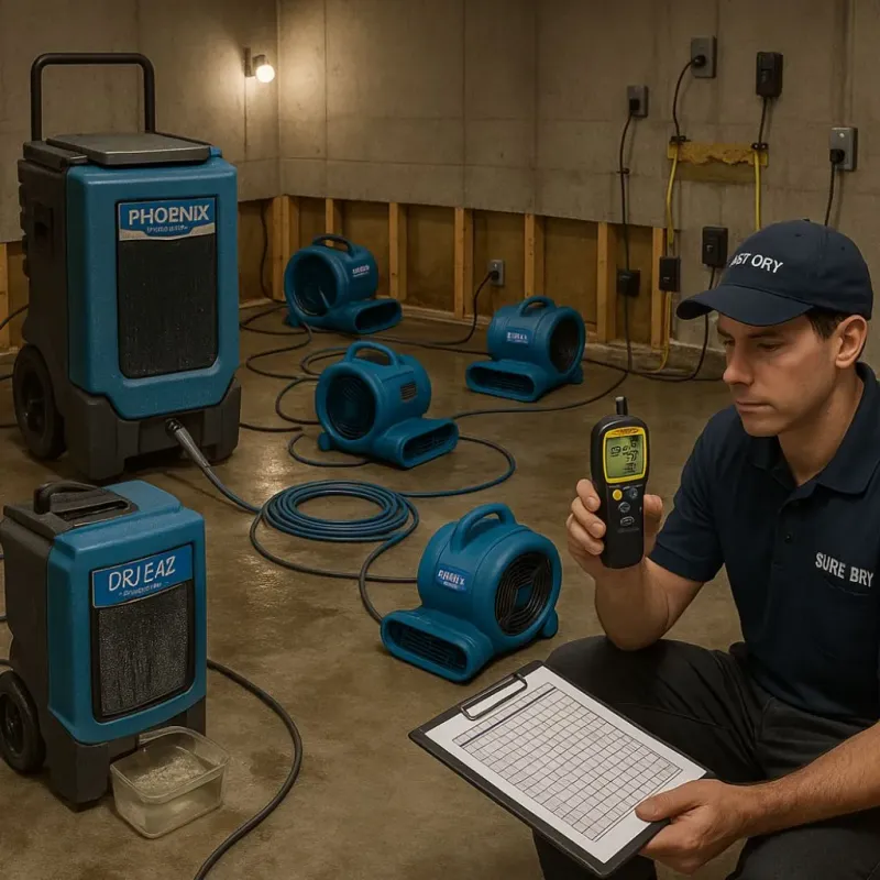 Structural Drying and Dehumidification process in Eau Claire County, WI